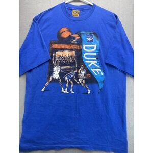 Vintage Duke Blue Devils Single Stitch Graphic T-Shirt Embroidered XL Basketball